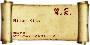 Miler Rita névjegykártya
